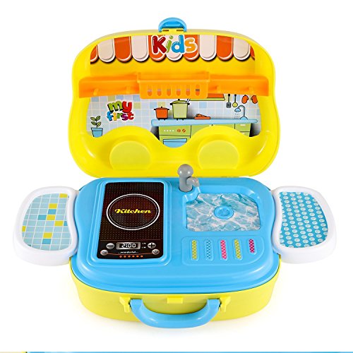 Dreamon Set Utensilios de Mini Cocina de Juguete Incluye Múltiples Accesorios para Niños de 3 Años de Edad