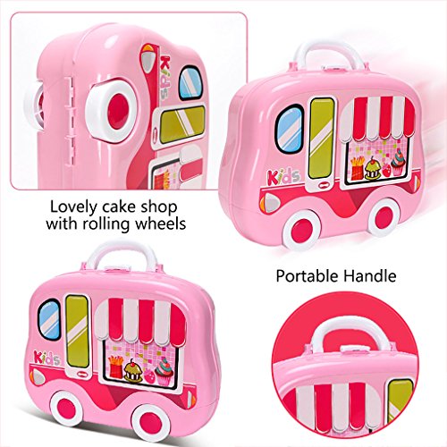 Dreamon Set Utensilios de Mini Cocina de Juguete Incluye Múltiples Accesorios para Niños de 3 Años de Edad (Rosa)