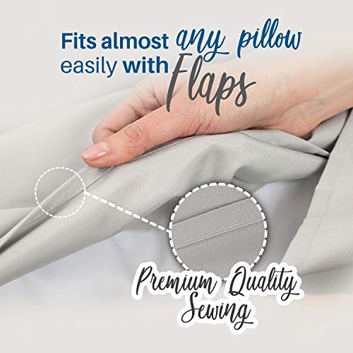 Dreamzie - Set de 2 x Funda de Almohada 50x75 cm, Blanco Alabastro, Microfibra (100% Poliéster) - Fundas de Almohadas Hipoalergénica - Fundas de Cojines de Calidad con una Suavidad Incomparable