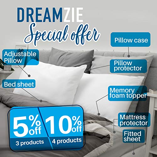 Dreamzie - Set de 2 x Funda de Almohada 50x75 cm, Blanco Alabastro, Microfibra (100% Poliéster) - Fundas de Almohadas Hipoalergénica - Fundas de Cojines de Calidad con una Suavidad Incomparable