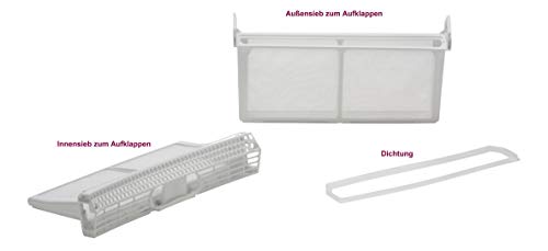 DREHFLEX®- Filtro de pelusa o frisado – Colador de pelusa para diferentes marcas de secadora –Bosch, Siemens, Constructa, Neff – Compatible con parte no. 650474/00650474 – Plegable - Set de 3 piezas