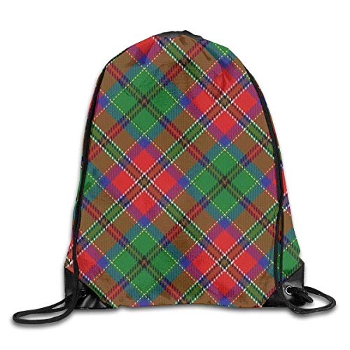 Drempad Bolsos De Gimnasio,Scots Style Clan Macculloch Tartan Plaid Patterned Themed Printed Drawstring Bundle Book School Shopping Travel Back Bags Draw String Gym Backpack Bulk Girl Boy Women Men