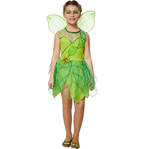 dressforfun 900345 Disfraz para Chica Hada del Bosques, Falda con Forma de Hoja, Flor bellamente Diseñada a la Altura de la Cadera (152 | no. 301714)