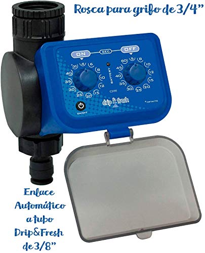 Drip&Fresh C5121 C5121-Kit Completo de nebulización para terrazas y Patios. Incluye Programador analógico por Segundos y 8 nebulizadores, Azul
