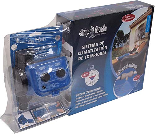 Drip&Fresh C5121 C5121-Kit Completo de nebulización para terrazas y Patios. Incluye Programador analógico por Segundos y 8 nebulizadores, Azul