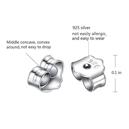 Dsaren 10 Piezas Cierres de Pendientes de Mariposa Hipoalergénicas Plata Topes para Pendientes Oído Tuercas (10 Pcs Plata)