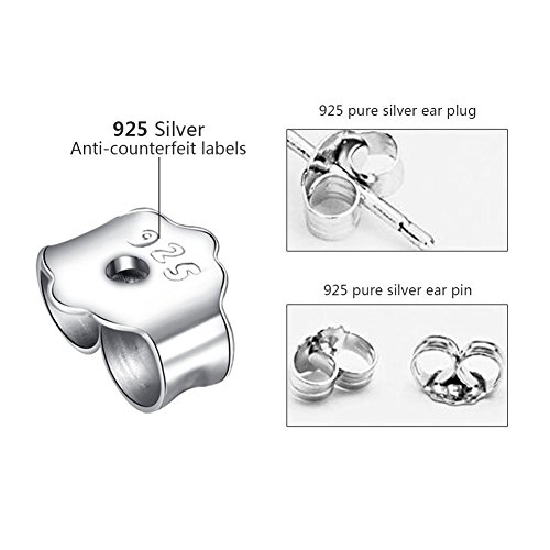 Dsaren 10 Piezas Cierres de Pendientes de Mariposa Hipoalergénicas Plata Topes para Pendientes Oído Tuercas (10 Pcs Plata)