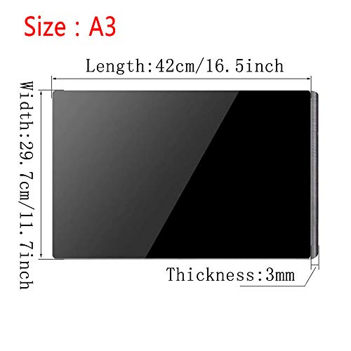 DSFHKUYB 2/3 mm plexiglás Negro Brillante Acrílico láminas de plástico 2 tamaños para Seleccionar (420 mm X 297 mm / A3),Thickness: 3mm