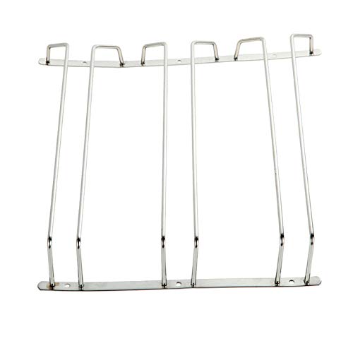 DSHRTY Botellero Estante para Vino de Acero Inoxidable Soporte para Vino 1/2/3 Fila Soporte para Copa de Vino Stemware Rack Cabinet Organizador de Almacenamiento en la Pared, Filas Dobles