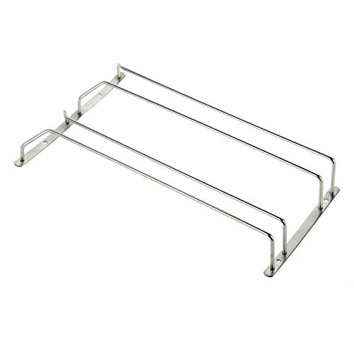 DSHRTY Botellero Estante para Vino de Acero Inoxidable Soporte para Vino 1/2/3 Fila Soporte para Copa de Vino Stemware Rack Cabinet Organizador de Almacenamiento en la Pared, Filas Dobles