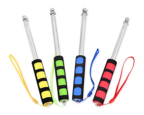DSstyles Telescópica de poste de la bandera 2 piezas de la bandera de mano de acero inoxidable bandera de la guía de viaje poste