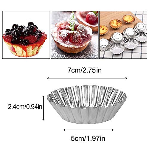 DUDDP Cocina Molde Tarta del Huevo Molde Copa de Huevo Tarta de Latas de la Magdalena Mollete de la Torta del Molde bandejas Cajas del Mollete Mini Tarta del Huevo Casos Foil Pie Bandejas de la Torta