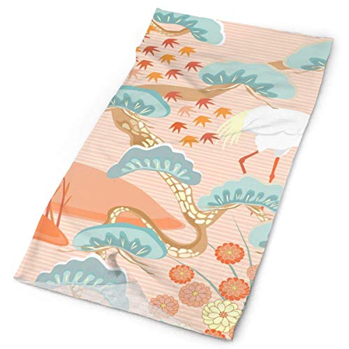 Dudifeng Crane Garza con Pájaros Patrón Japonés Costura Elástica Bandana Versátil Deportiva & Casual Headwear 9.8x19.7"