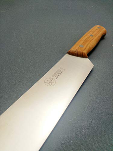 Due Buoi BBQ – Cuchillo de talla premium con hoja larga de 30,5 cm. Herramientas de acero inoxidable endurecido con mango de madera de olivo completo 3 remaches.