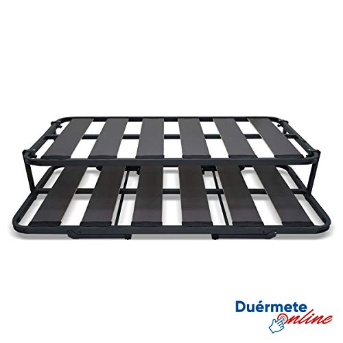 Duermete Cama Nido Completa Láminas Anchas Reforzada, Sistema Anti-Ruido, Gris, 90 x 190