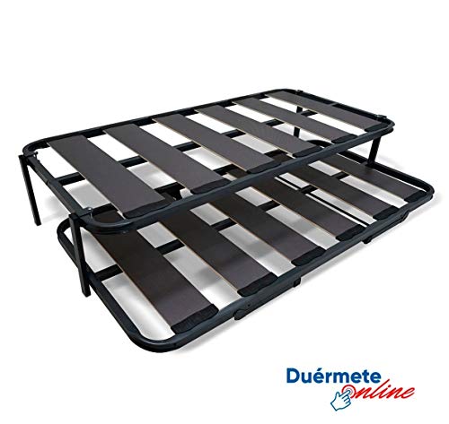Duermete Cama Nido Completa Láminas Anchas Reforzada, Sistema Anti-Ruido, Gris, 90 x 190