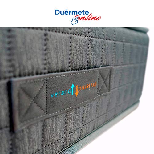 Duérmete Online Colchón Viscoelástico Duo Reversible | Altura 25cm | Confort Máximo | Acolchado Exclusivo, Biogel, 90x190