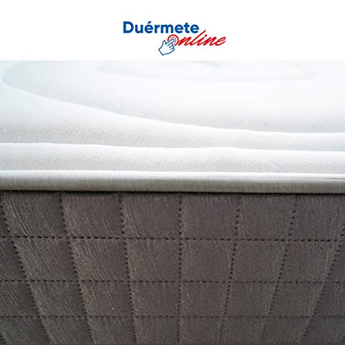 Duérmete Online Colchón Viscoelástico Duo Reversible | Altura 25cm | Confort Máximo | Acolchado Exclusivo, Biogel, 90x190