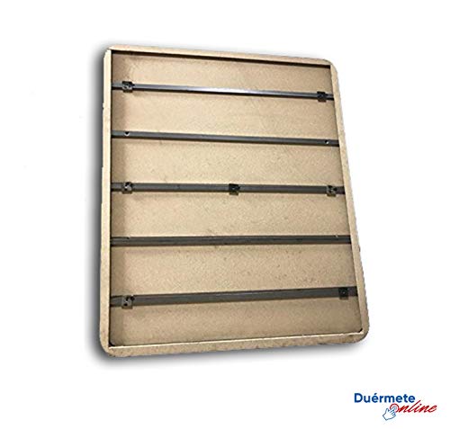 Duérmete Online - Duérmete-Base Tapizada 3D Reforzada 5 Barras de Refuerzo y Válvulas de Ventilación + 6 Patas, Gris, 105x190