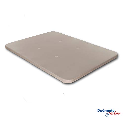 Duérmete Online Duérmete-Base Tapizada 3D Reforzada 5 Barras de Refuerzo y Válvulas de Ventilación Sin Patas, 4, Color Beige, 90x190
