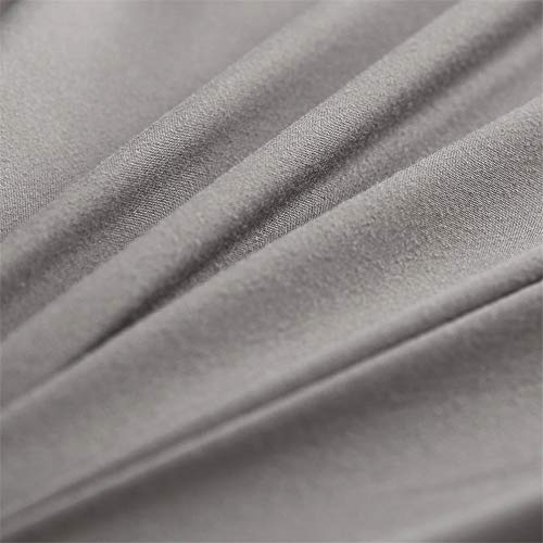 DUJUN Falda de Cama de Color Liso Funda de Cama Individual, Juego de Cama de Lijado Cama Doble Individual, Funda de colchón Gris 180 * 220 cm + 40 cm