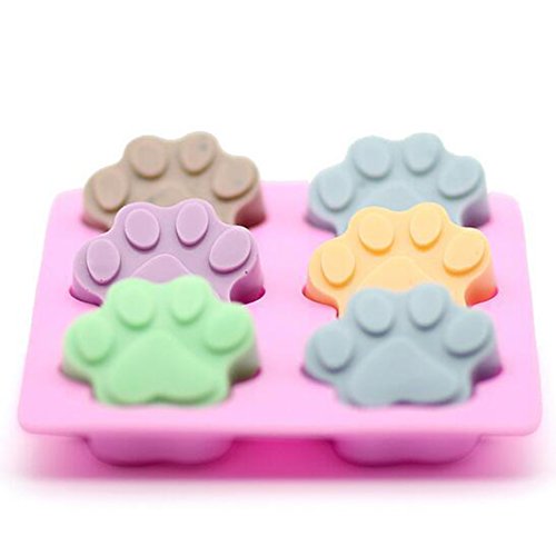 Dulce encantador de múltiples funciones de la pata del perro de silicona del molde del cubo de hielo de la torta del jabón molde de la hornada de la cocina Accessoriess