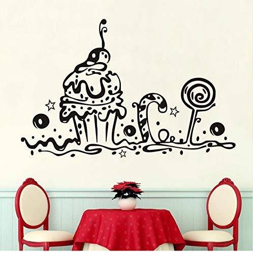 Dulce pastel decoración panadería café cocina pegatinas de pared decoración del hogar sala de vinilo decoración de la pared 66x43 cm