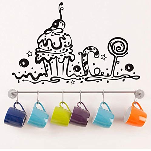 Dulce pastel decoración panadería café cocina pegatinas de pared decoración del hogar sala de vinilo decoración de la pared 66x43 cm