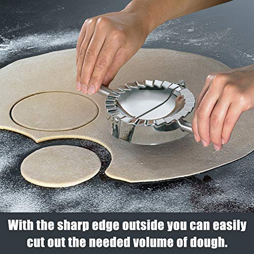 Dumpling Maker - WENTS 2 Piezas Acero Inoxidable Molde para Masa de Dumpling molde Ravioli para Hacer empanadillas manual de pasteles de Cocina Accesorio(grande + pequeño)
