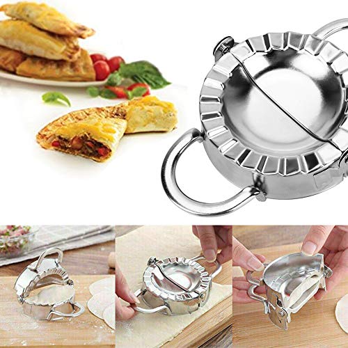 Dumpling Maker - WENTS 2 Piezas Acero Inoxidable Molde para Masa de Dumpling molde Ravioli para Hacer empanadillas manual de pasteles de Cocina Accesorio(grande + pequeño)