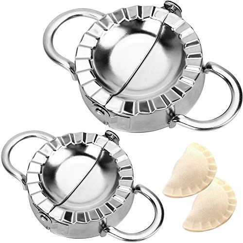 Dumpling Maker - WENTS 2 Piezas Acero Inoxidable Molde para Masa de Dumpling molde Ravioli para Hacer empanadillas manual de pasteles de Cocina Accesorio(grande + pequeño)