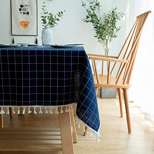 DUOAIQI Nuevo mantel a cuadros hogar jardín mesa de café cubierta de tela encaje cuadrado mesa redonda mantel