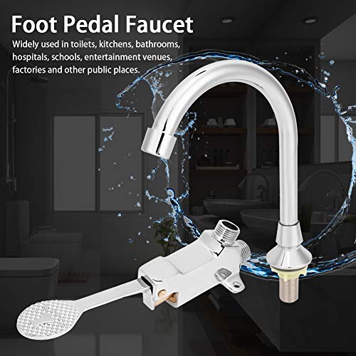 Duokon Conjunto de grifería de Lavabo para baño Medicina Laboratorio Lavamanos de Pedal Kit de Grifo de Agua Accesorio ampliamente Utilizado para inodoros Cocinas Baños Hospitales Lugares públicos