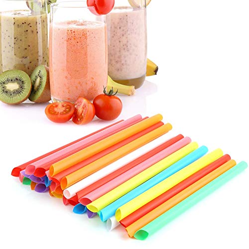Duokon Pajas Anchas Desechables plásticas Coloridas de la Paja de Beber 100PCS para la Fruta de la Perla del té de la Leche Colores Mezclados