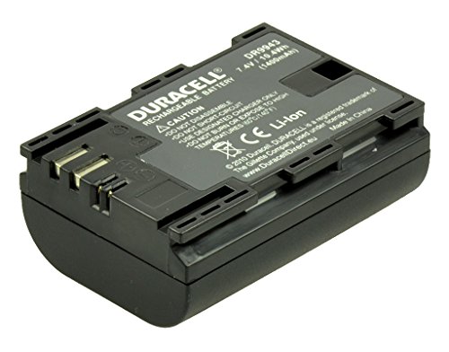 Duracell DR9943 - Batería para Cámara Digital 7.4 V, 1400 mAh (Reemplaza Batería Original de Canon LP-E6), Negro