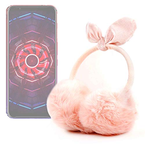 DURAGADGET Auriculares de Diadema con Exterior de Peluche para Smartphone Nubia Red Magic 3, Doogee Y8, Elephone A6 Mini para Invierno. Color Rosa