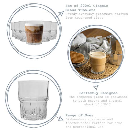 Duralex Empilable - Juego de Vasos Bajos para Agua o Zumo - Apilables - 200 ml - Pack de 12