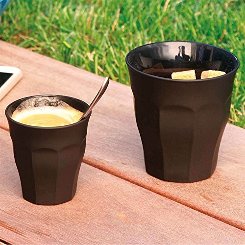 Duralex Picardie vasos de cristal (en tacto suave negro juego de 6 250 ml vidrio endurecido para bebidas calientes o frías