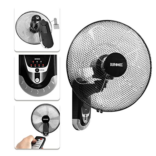 Duronic FN55 Ventilador de Pared 5 Aspas - Hélice de 40 cm - 60W de Potencia - Oscilante - 3 Velocidades - Mando a Distancia – Temporizador
