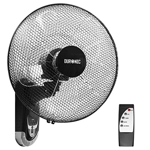 Duronic FN55 Ventilador de Pared 5 Aspas - Hélice de 40 cm - 60W de Potencia - Oscilante - 3 Velocidades - Mando a Distancia – Temporizador