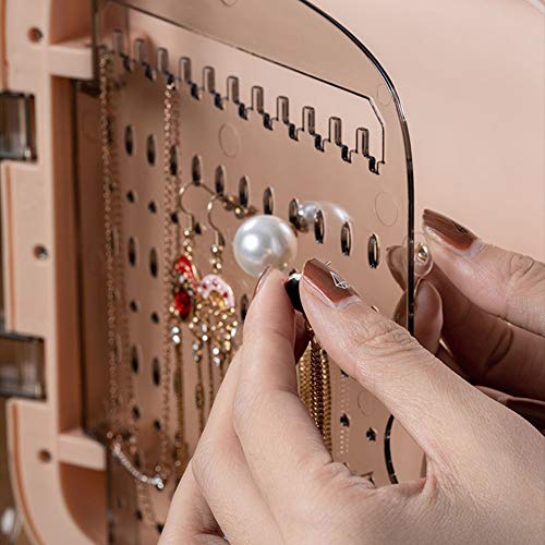 DWGYQ 2020 Joyero de Estilo Nuevo Caja de Almacenamiento de cajón de joyería de Gran Capacidad Estilo Europeo Adecuado para Almacenamiento de aretes brazaletes Collares y Anillos,Rosado