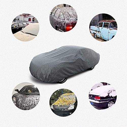DWT-GERMANY – Funda protectora 100398 XL para coche, de invierno y verano, gris, 540 x 175 x 120 cm