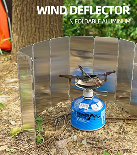 DXIA 10 Placas Parabrisas Camping, Placas Parabrisas de Aluminio Plegable, Parabrisas Hornillo Camping Gas Plegable Pantalla Camp Stove, Pantalla de Viento Cortavientos al Aire Libre