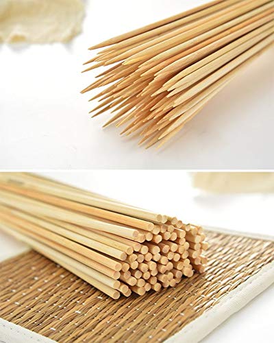 DXIA 200Pcs Palos de Bambú Desechables, Palillos de Madera, 35 cm/ø4 mm Barbacoa Brochetas, Palillos de bambú para el Asar y cocinar, pour Barbecue, Kebab, Fruits, Fontaine au Chocolat