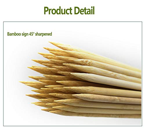 DXIA 200Pcs Palos de Bambú Desechables, Palillos de Madera, 35 cm/ø4 mm Barbacoa Brochetas, Palillos de bambú para el Asar y cocinar, pour Barbecue, Kebab, Fruits, Fontaine au Chocolat