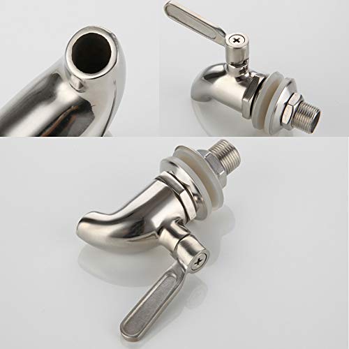 DXIA Grifo Dispensador Acero Inoxidable, Dispensador de Bebidas, Espiga de Repuesto para Dispensador de Bebidas, Grifo de Vino para Jugo de Reemplazo 16mm del Dispensador, Espiga Grifo