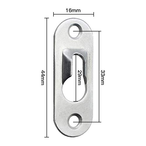 DXLing 30 Piezas Placa Colgante de Ojo de Cerradura Colgadores de ojo de Cerradura de metal 44 mm x 16 mm Percha de ojo de Cerradura Sujetadores con Tornillo para Enmarcar y Sujetar Elementos