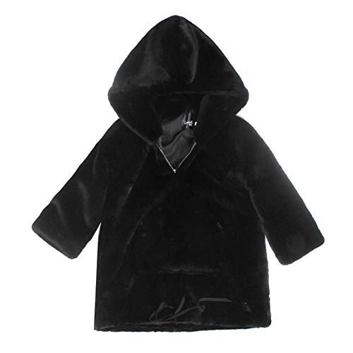 DXQDXQ Sudadera con Capucha for Mujeres Lana Artificial Sherpa de Gran Tamaño con Cremallera Manta de TV Supersuave Cálida Cómoda con Capucha Talla única (Color : Black)