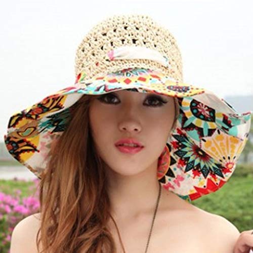 DYFAR Sombrero para el Sol abatible, Extra Grande Plegable Reversible UPF 50+ Sombrero de Playa para solárium Sombrero de Playa para Viaje de protección Solar UPF 50, Khaki