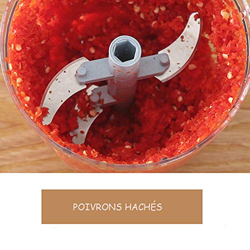 DZANKEN - Picadora de carne manual de 5 hojas, picadora de legumbre, pájaro ensalada, pesto, perejil, salchicha/máquina de cortar nueces, vainilla, alimentos para bebés, prensa ajos (rosa pequeña)